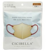 画像: CICIBELLA 3Dバイカラーマスク  ベージュレッド 10枚入